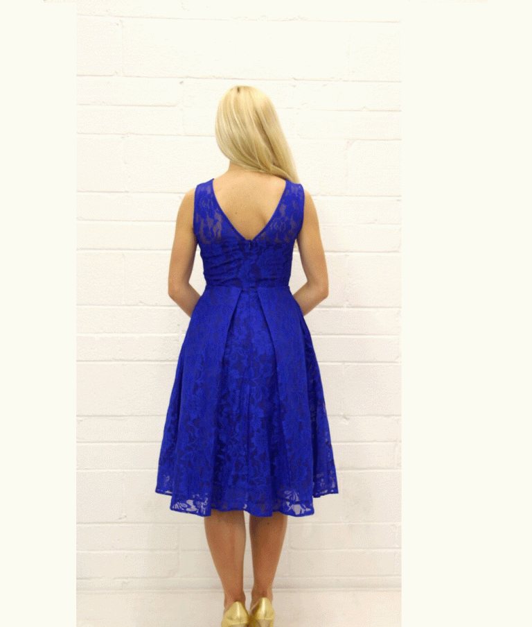 jolie moi duck egg blue lace dress