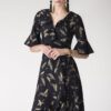 Alila-Navy-gold-feather-print-wrap-dress-Closet