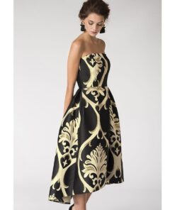 Alila-Strapless-brocade-black-and-gold-evening-dress-Closet-London
