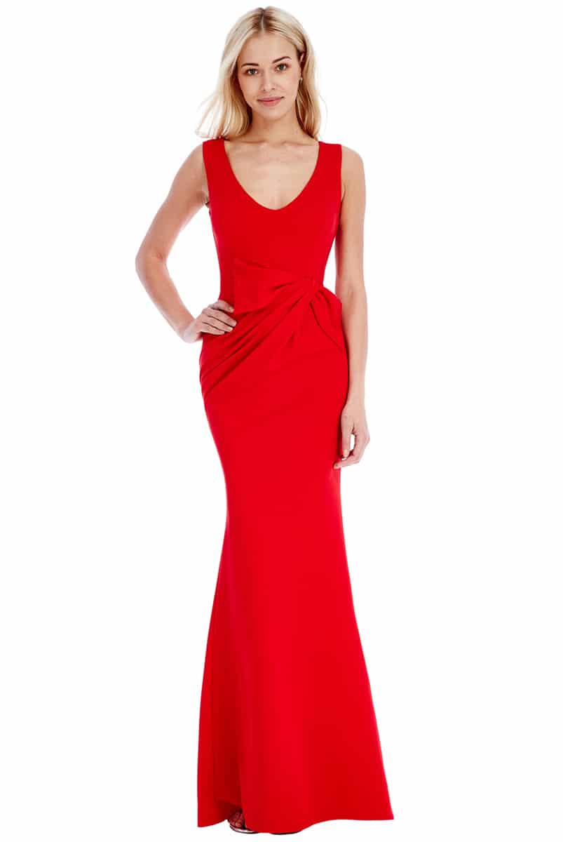 City Goddess Red Gathered Gown | Alila Boutique