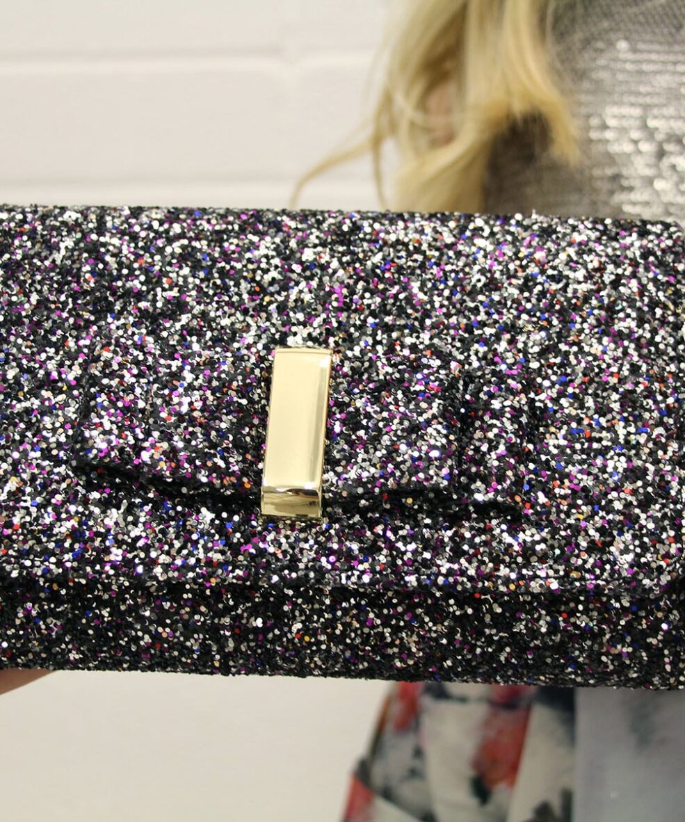 Alternative view of Black Glitter Clutch Bag