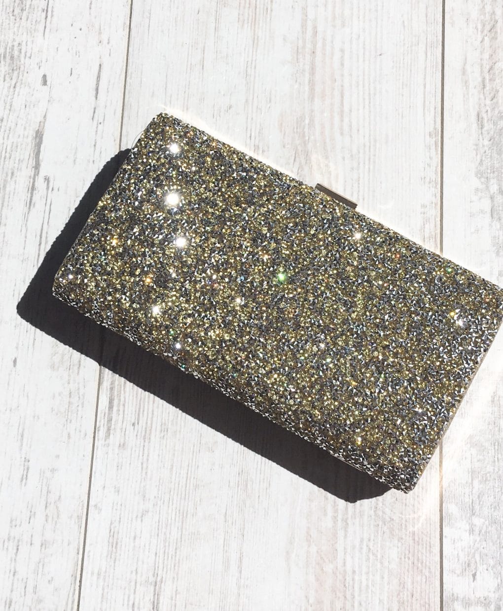 Mascara Gold Embellished Box Clutch Bag Alila