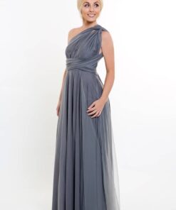 Alila Charcoal Grey Tulle Multiway Bridesmaid Dress Goddess By Nature