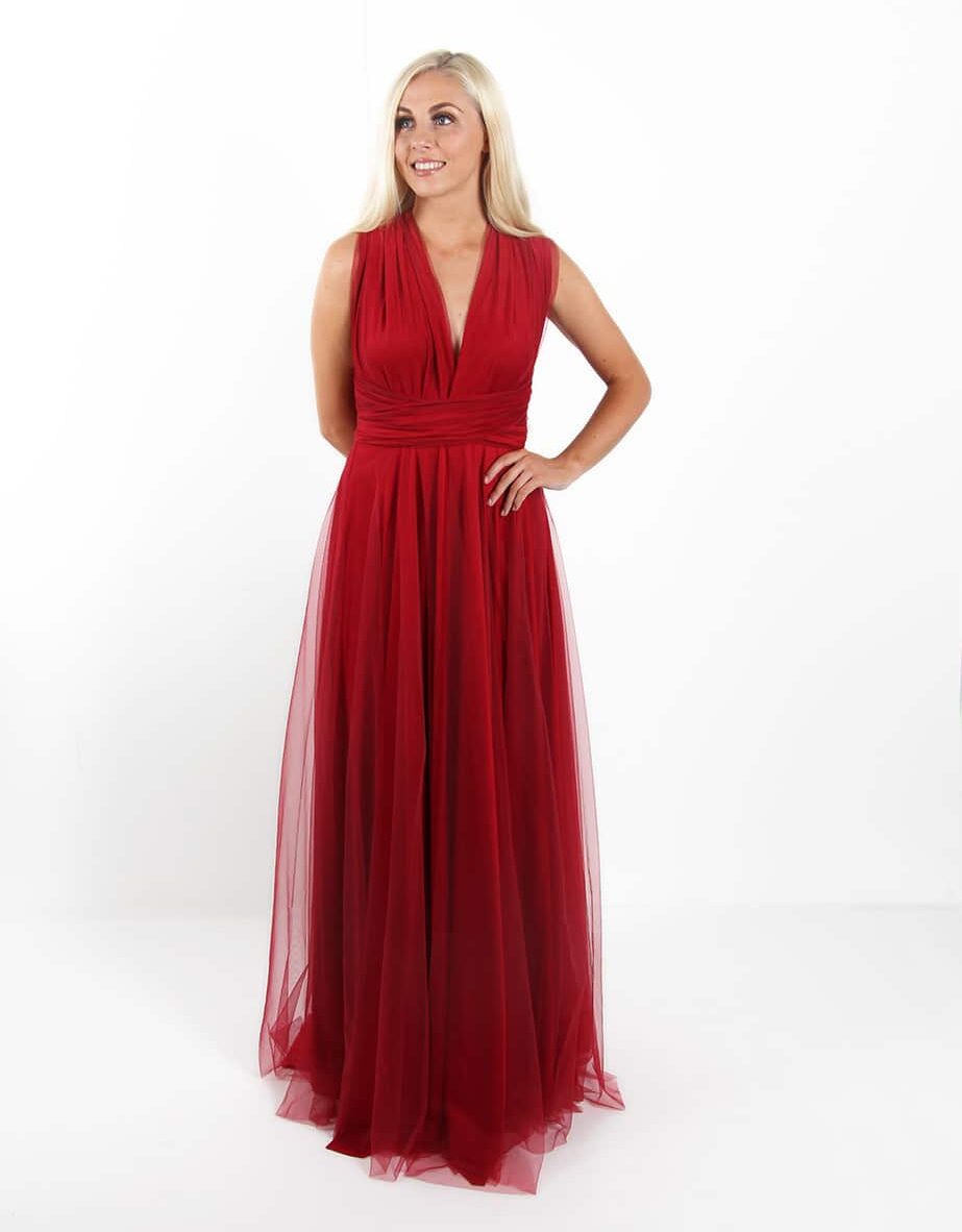 Bridesmaids-Dresses-Goddess-By-Nature-Red-Wine-Tulle-Multiway-dress-Alila