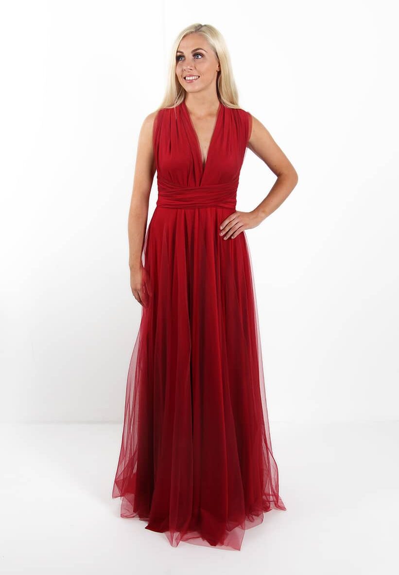 Bridesmaids-Dresses-Goddess-By-Nature-Red-Wine-Tulle-Multiway-dress-Alila