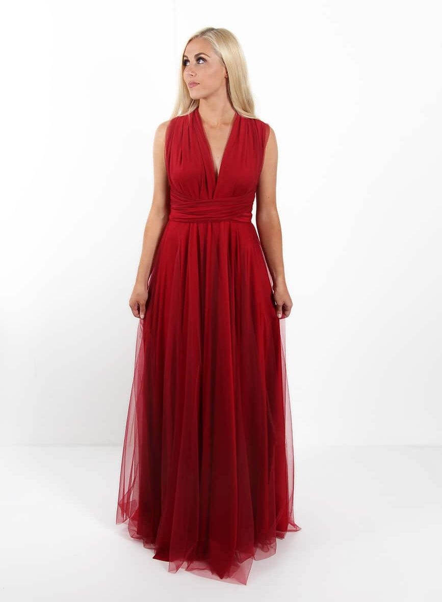 Bridesmaids-Dresses-Goddess-By-Nature-Red-Wine-Tulle-Multiway-dress-Alila