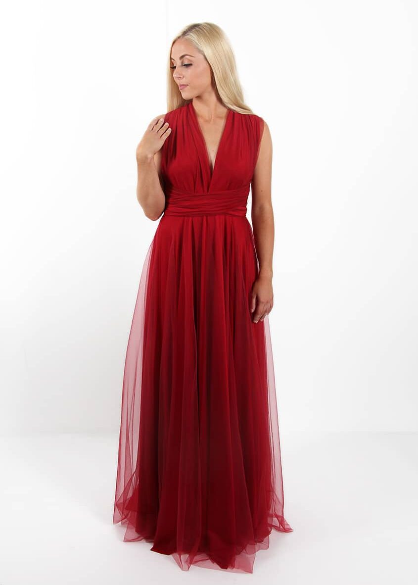Bridesmaids-Dresses-Goddess-By-Nature-Red-Wine-Tulle-Multiway-dress-Alila