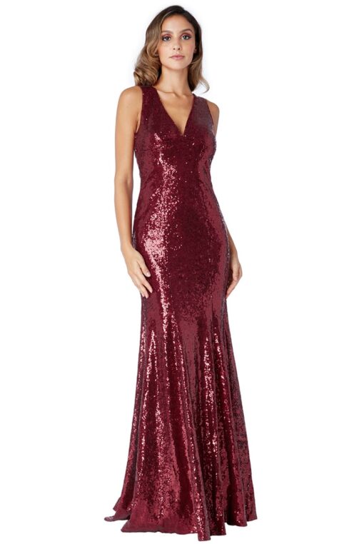 Burgundy-Sequin-debs-dress-Alila-Boutique-City-Goddess
