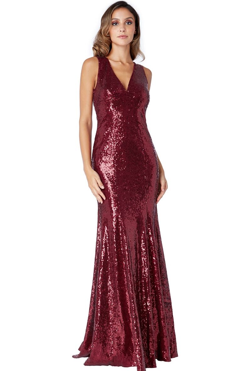 Burgundy-Sequin-debs-dress-Alila-Boutique-City-Goddess