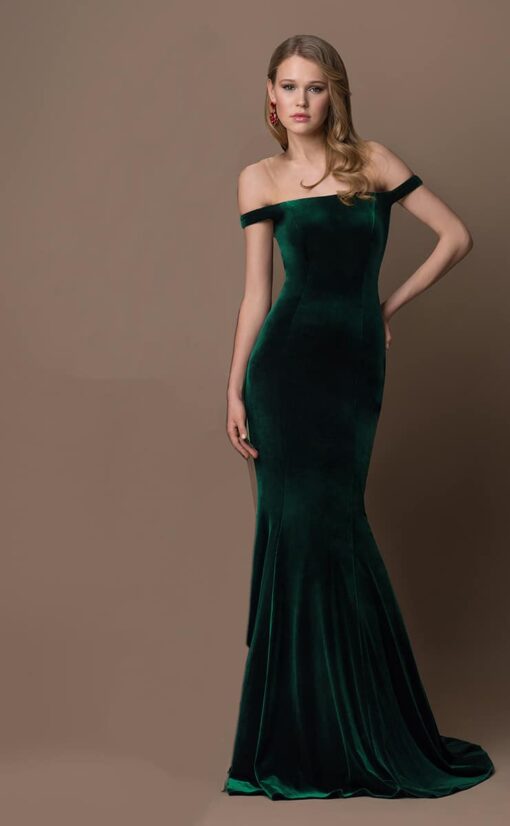 Gino-Cerutti-Green-Velvet-Fishtail-Debs-dress-Alila-boutique