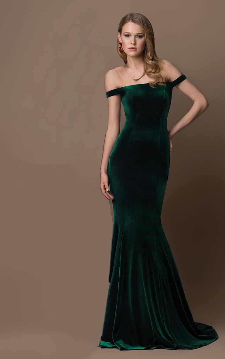 Gino-Cerutti-Green-Velvet-Fishtail-Debs-dress-Alila-boutique