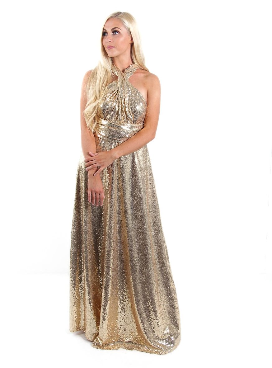 Sequins-Bridesmaids-Multiway-Goddess-By-Nature-Gold-Champagne-Alila-Bridal