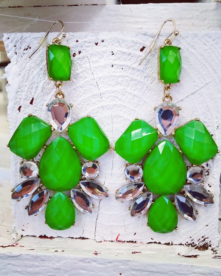 Lime Statement Chandelier Earrings