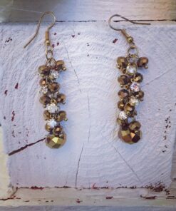 Gold Cluster Chandelier Earrings