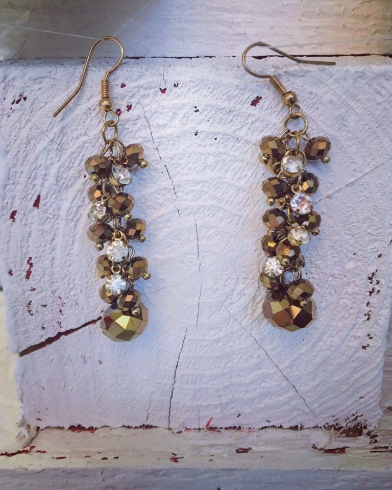 Gold Cluster Chandelier Earrings
