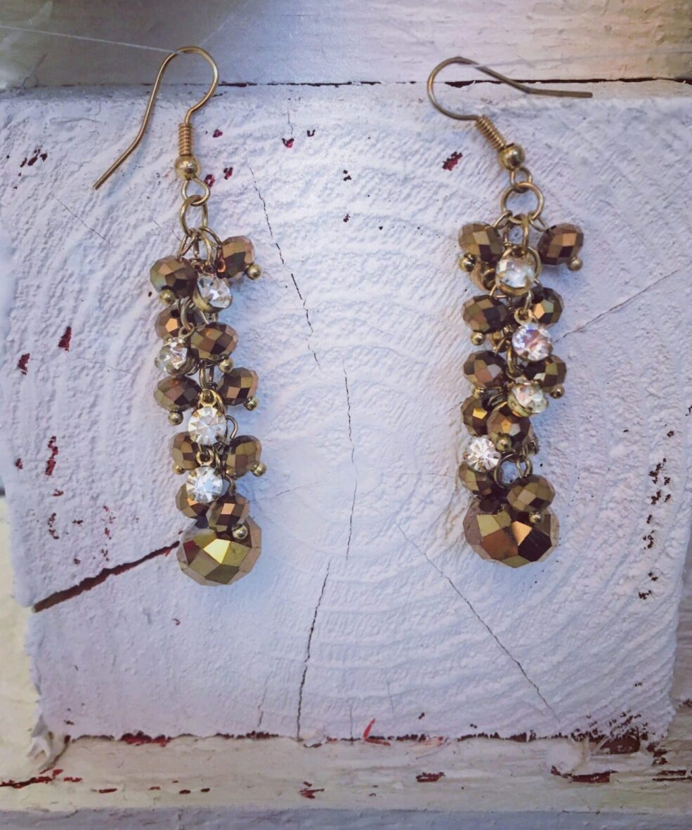 Gold Cluster Chandelier Earrings