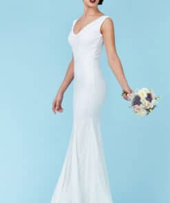 DR627W- Alila-Bridal-White-Sequin-chiffon-affordable-Bridal-gown-Dublin