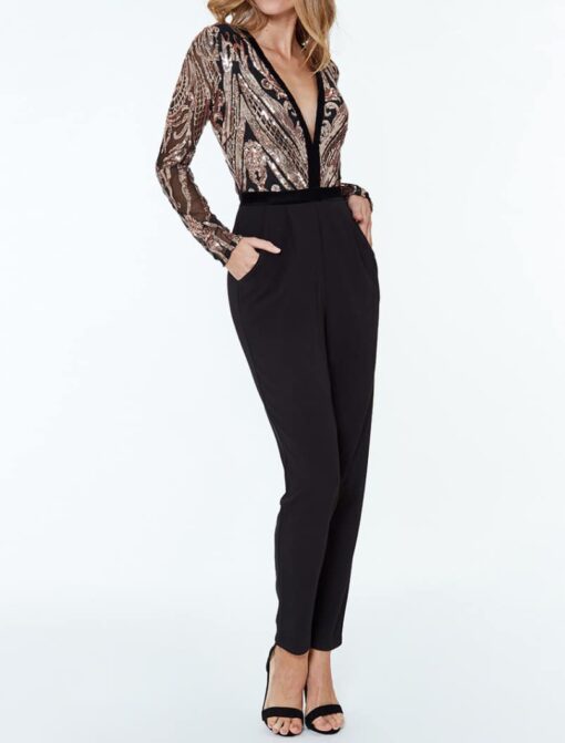 Alila-Champagne-Black-Jumpsuit-dancing-with-the-stars-Jennifer-Zamparelli