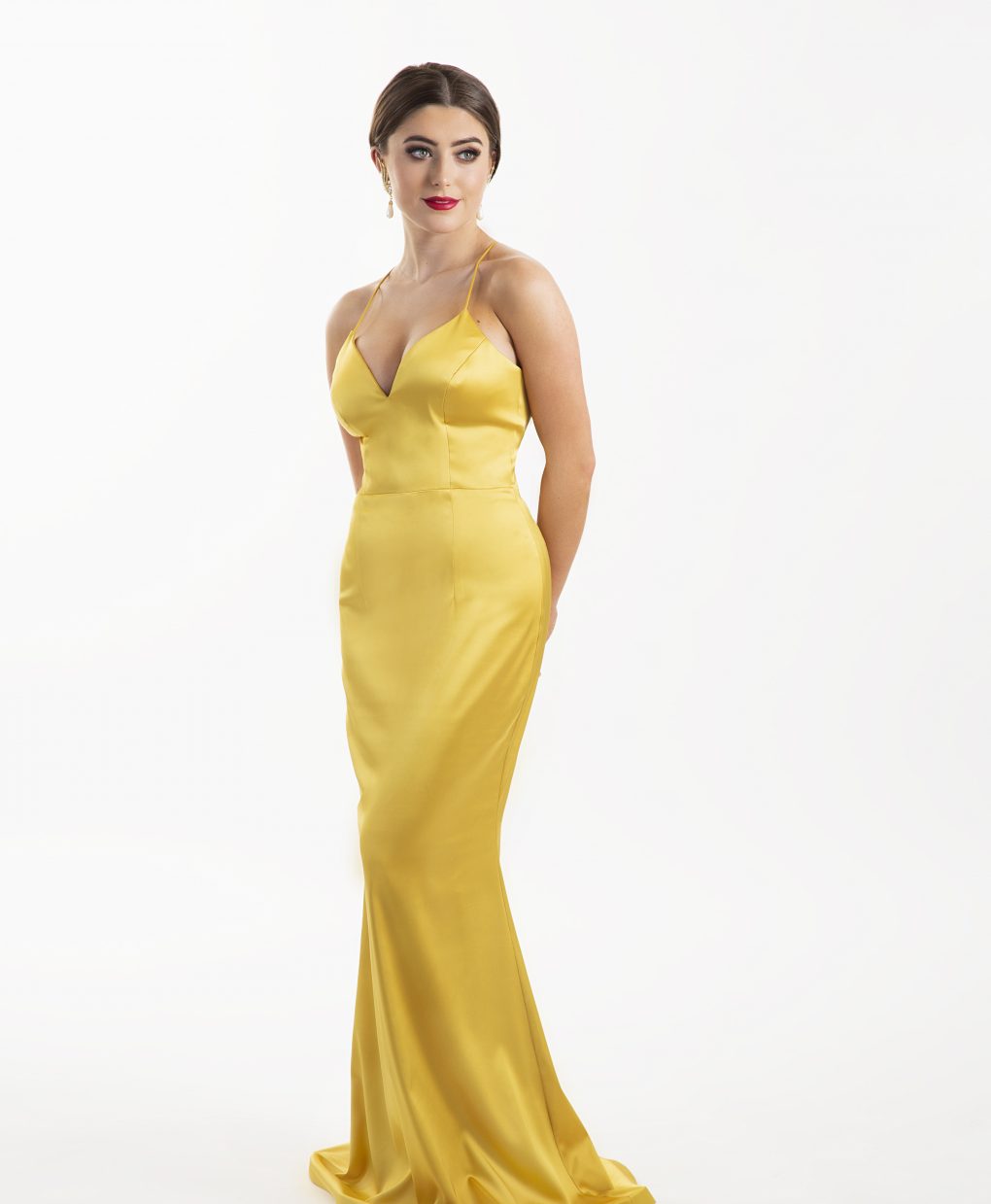 mustard formal gown