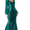DR267A-Emerald-Sequin-Long-Sleeve-bridesmaids-Gown-Alila