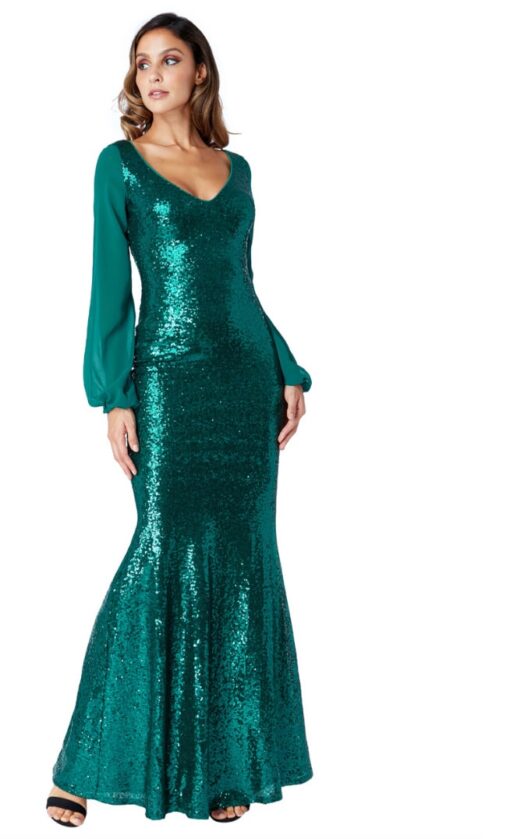 DR267A-Emerald-Sequin-Long-Sleeve-bridesmaids-Gown-Alila