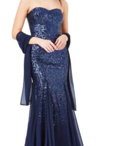 DR1049 - Navy-Strapless-sequin-and-chiffon-bridesmaids-dress-debs-dress-Alila-Dublin