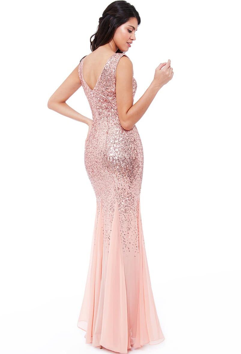 DR627-Rose-Gold-sequin-and-chiffon-debs-bridesmaids-dress-Alila-boutique-bridal-Dublin