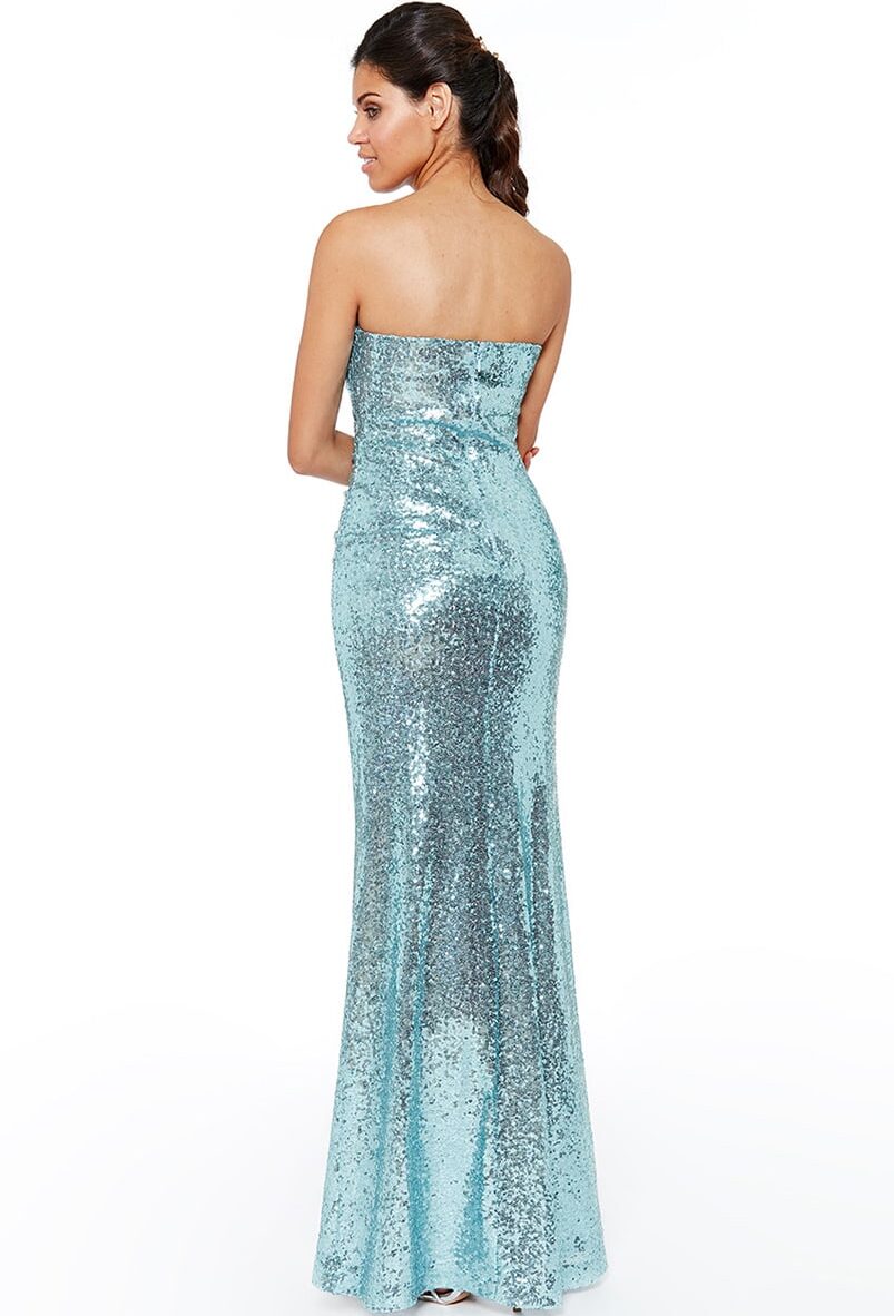 Sky-blue-strapless-sequin-debs-dress-slit-Alila