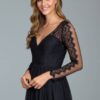 Hayley Paige Black English Net and Hayley Paige 5819 Black Lace Long Sleeve Gown