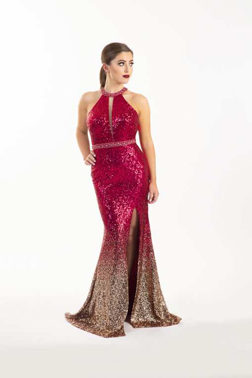 Chloe-Ormond-Red-and-Gold-Ombre-Sequin-open-back-debs-dress-Alila-boutique