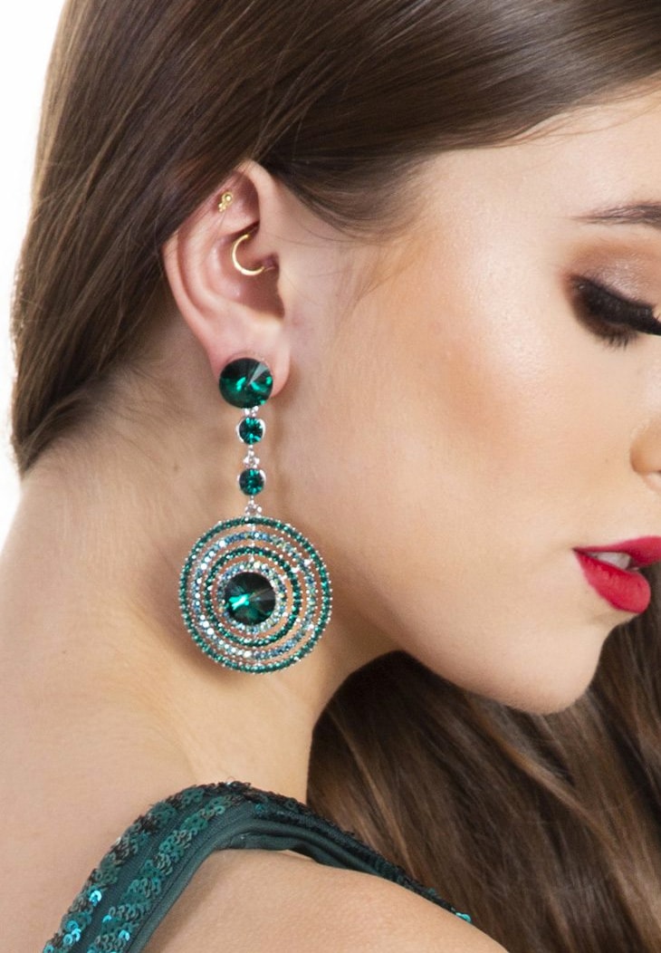 Emerald-Green-Circle-Drop-Earrings