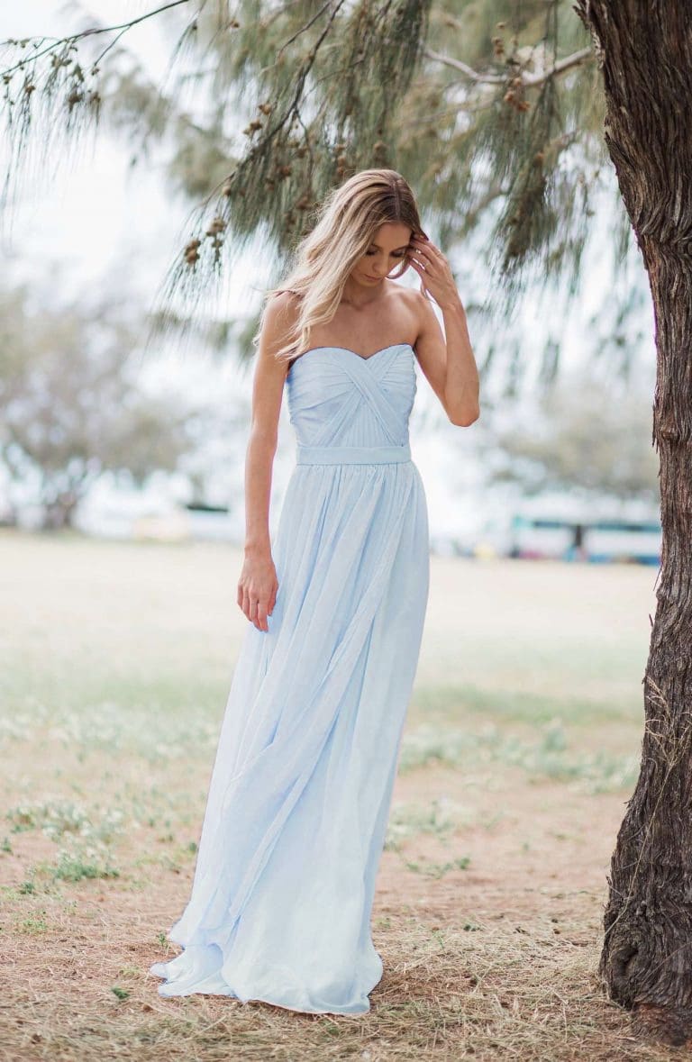 blue bohemian bridesmaid dresses