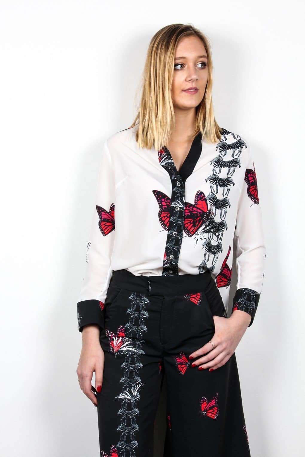 White-Print-Butterfly-Shirt-Butterfly-Print-Crop-Trousers-Atalier