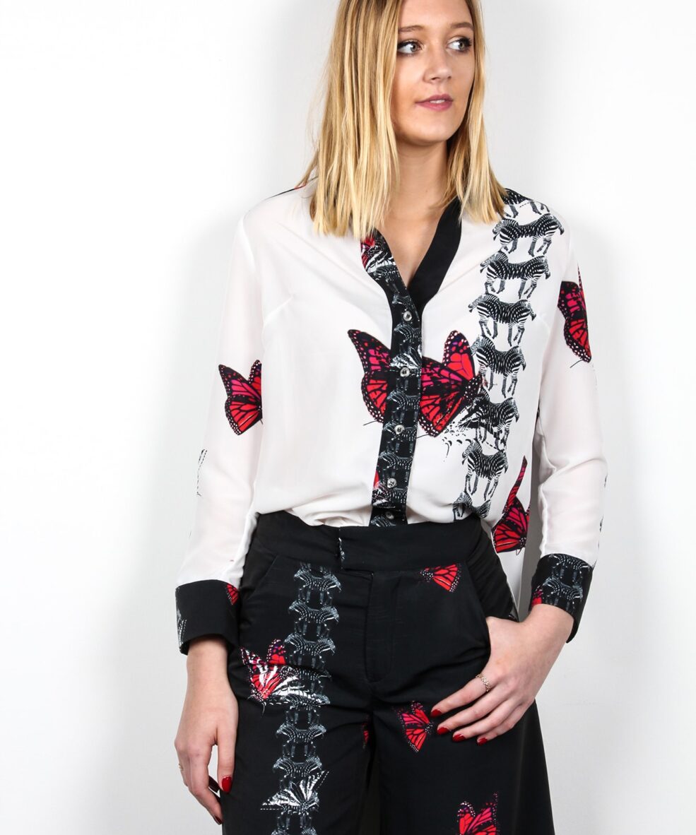 White-Print-Butterfly-Shirt-Butterfly-Print-Crop-Trousers-Atalier