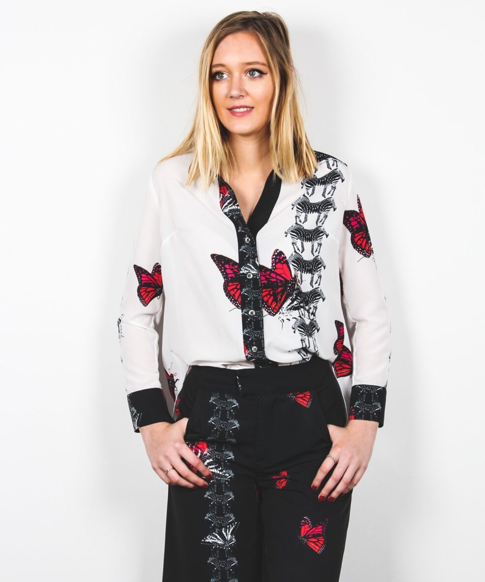 White-Print-Butterfly-Shirt-Butterfly-Print-Crop-Trousers-Atalier