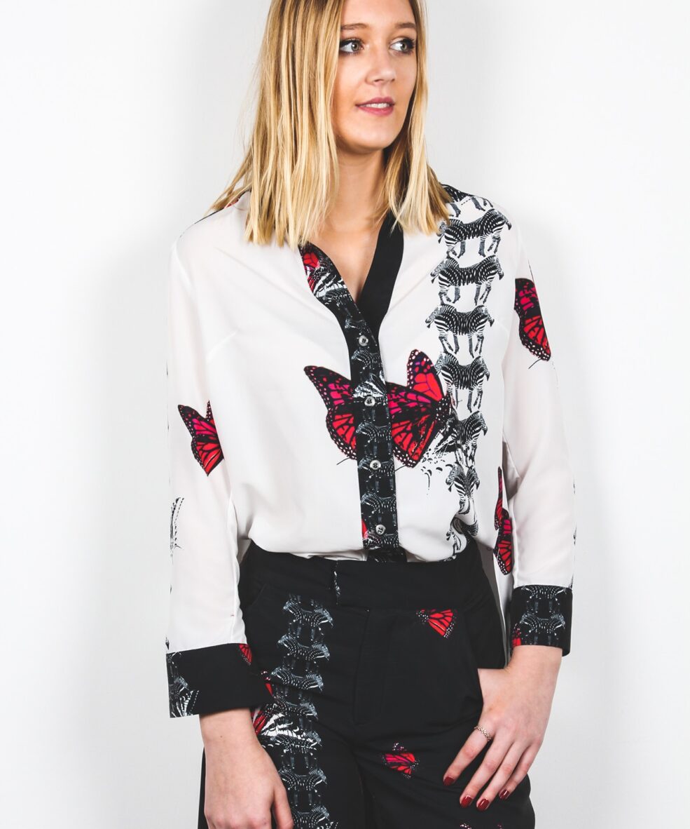 White-Print-Butterfly-Shirt-Butterfly-Print-Crop-Trousers-Atalier