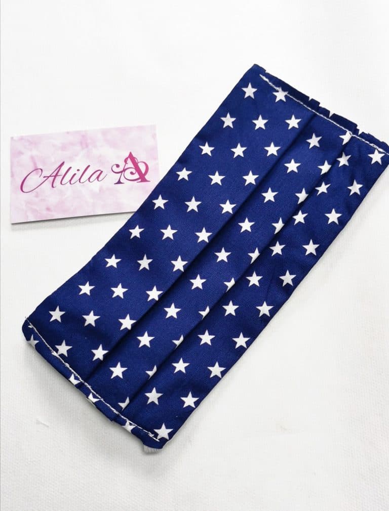 Blue-and-white-star-pleated-face-covering-Alila