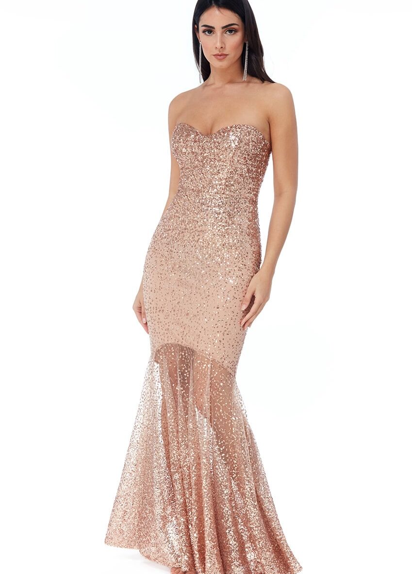 Champagne-Sequin-Fishtail-sheer-debs-dress-Alila-Boutique-ireland