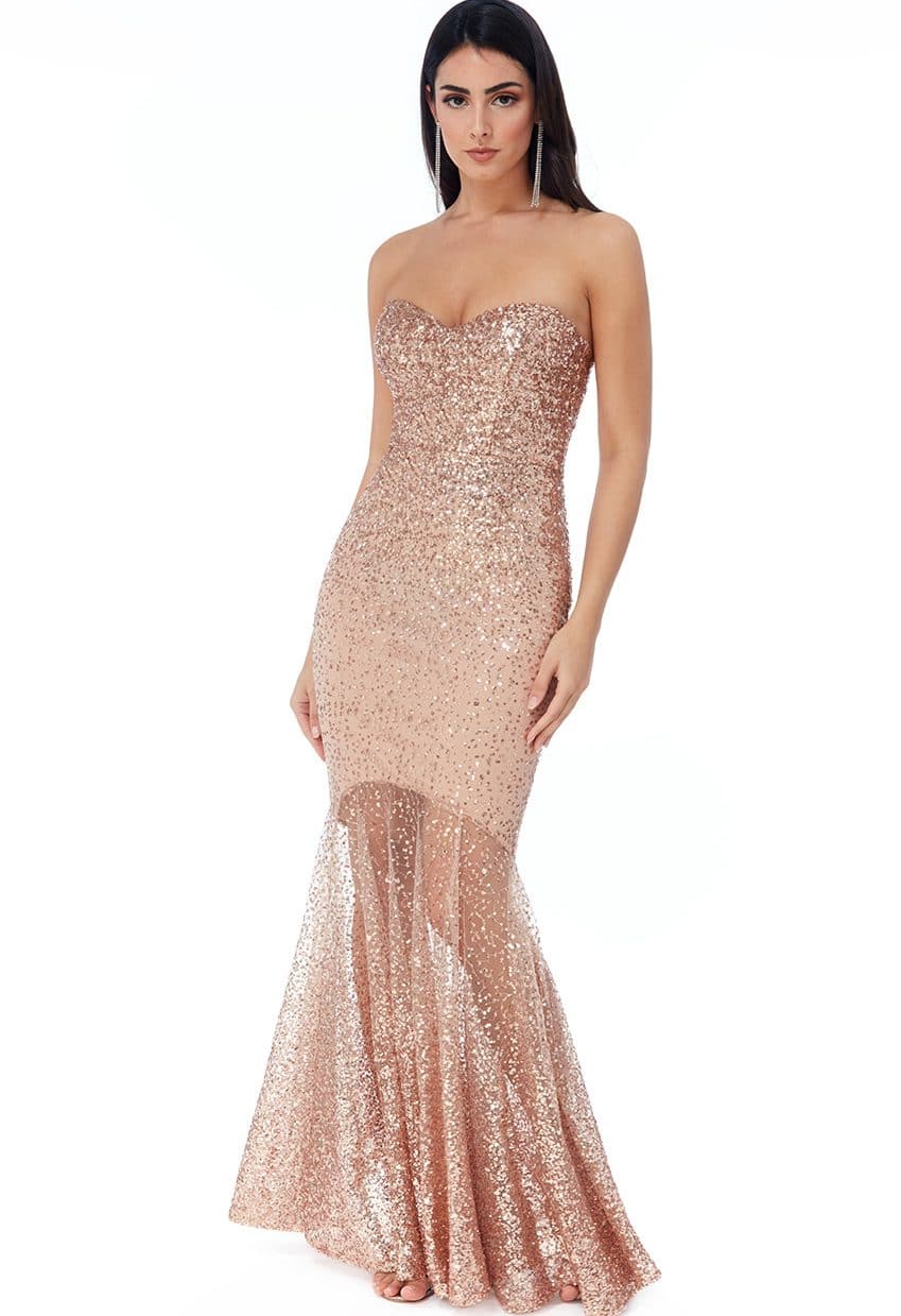Champagne-Sequin-Fishtail-sheer-debs-dress-Alila-Boutique-ireland