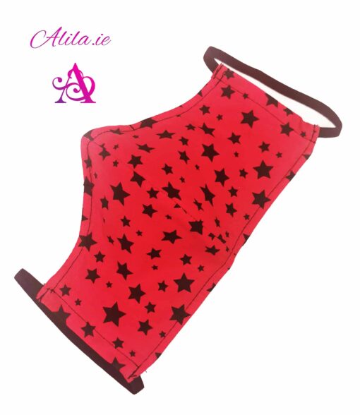 Red-and-Black-stars-Face-Covering-Face-Mask-Alila-Ireland