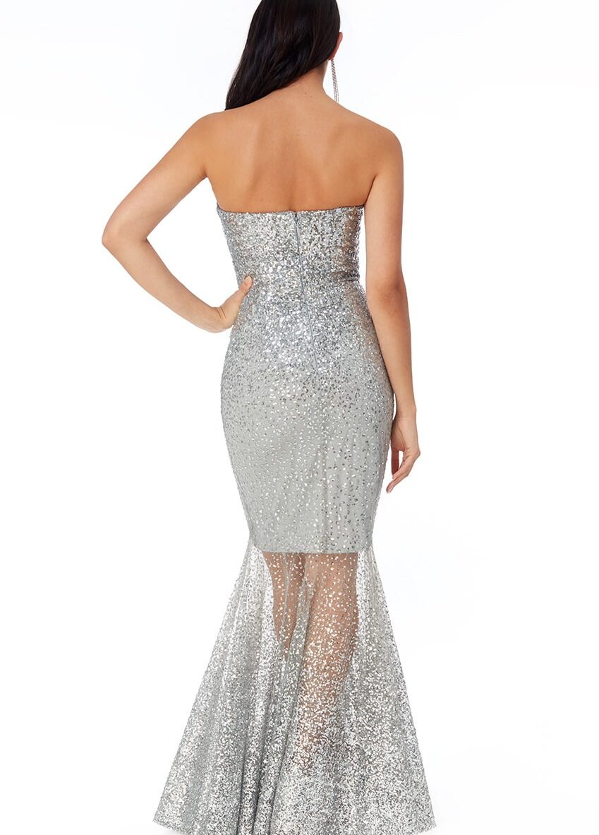 Silver-Sequin-strapless-Fishtail-sheer-debs-dress-Alila-Boutique-ireland