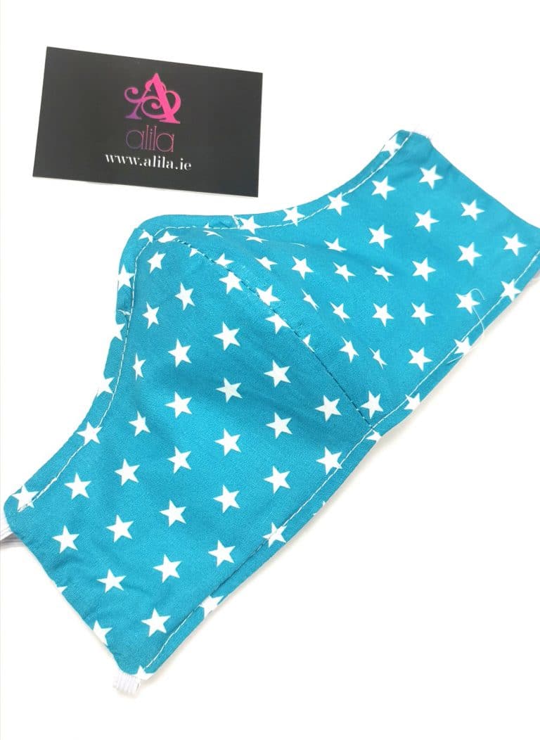 Teal-Star-Face-Covering-Alila-Face-Mask