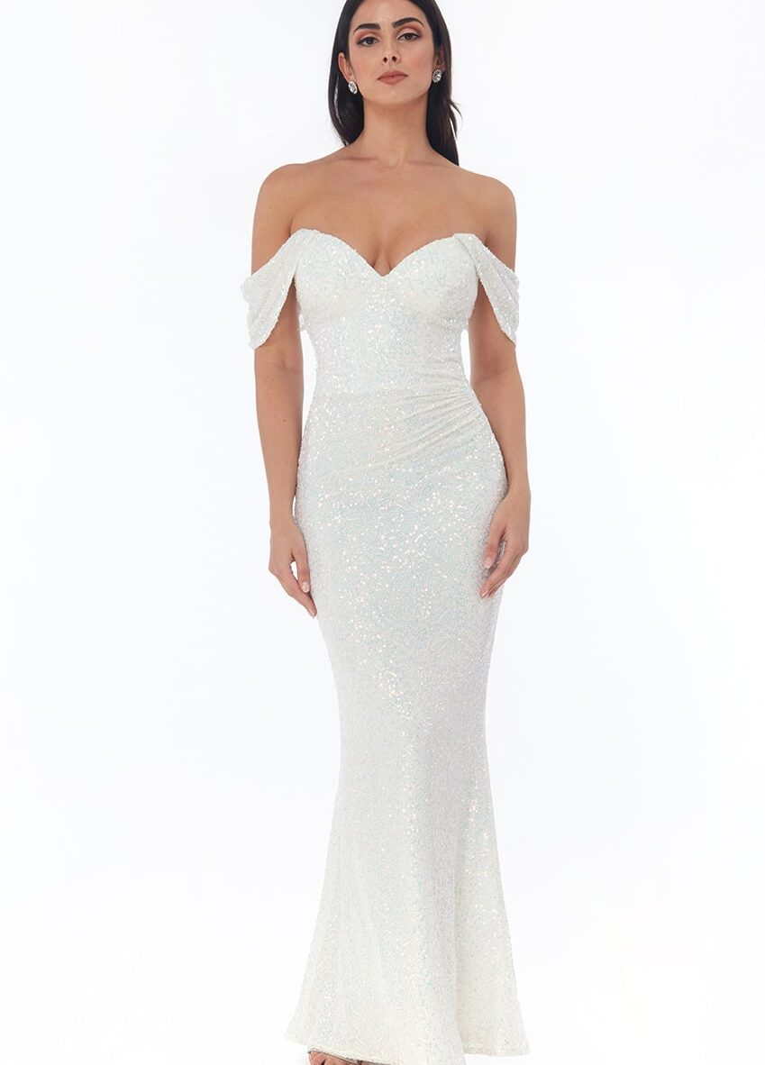 White-Iridescent-Strapless-bardot-Debs-Dress-Alila-Ireland