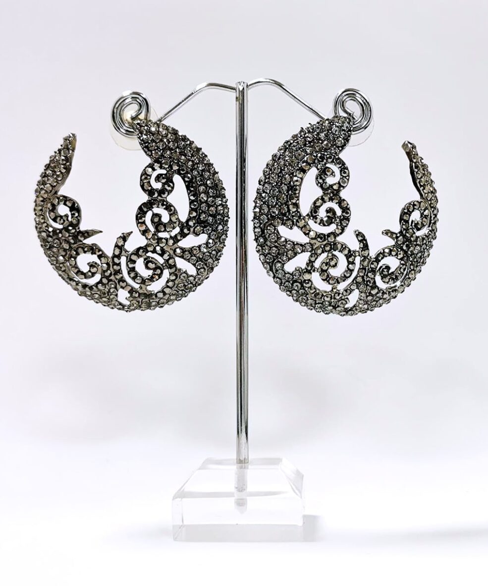 Grey-Crystal-Antique-Circle-Earrings-Alila-Irish-boutique