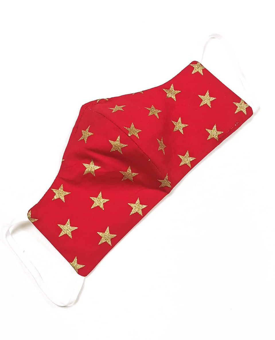Red-Gold-Star-Christmas-Face-Covering-Ladies