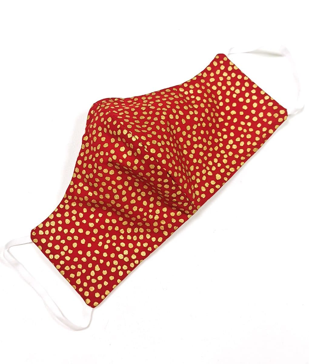 Red-gold-dotty-christmas-face-mask-ladies-Alila