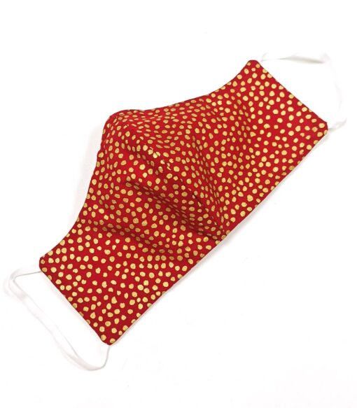 Red-gold-dotty-christmas-face-mask-ladies-Alila